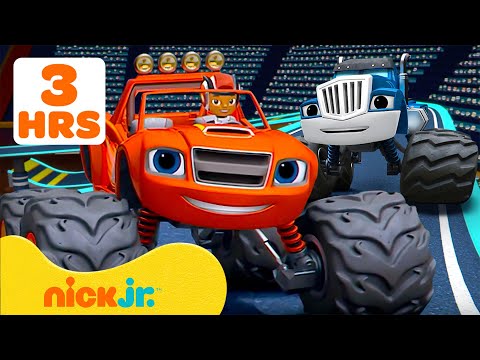 Blaze | ¡3 HORAS de las MEJORES carreras, transformaciones y misiones de Blaze y Crusher! | Nick Jr.