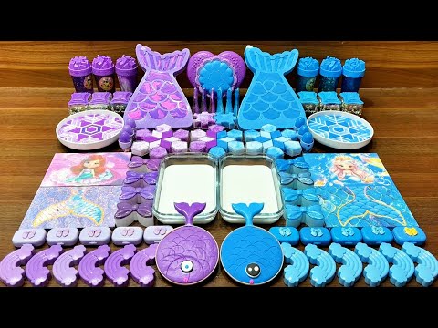 Mixing Slime With Mermaid Charms 💜💙 PURPLE vs BLUE Showdown #60