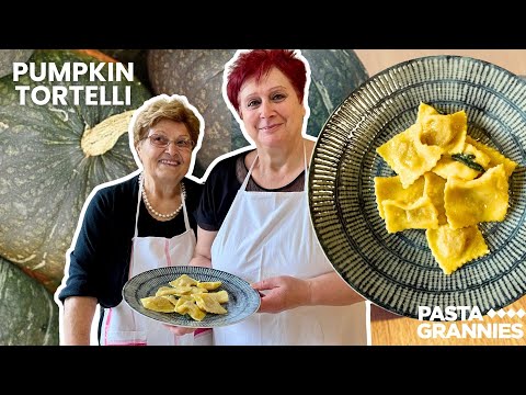 Donatella makes Pumpkin Tortelli - spicy, sweet & savoury ravioli| Pasta Grannies