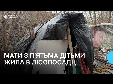 У Тернополі жінка з п’ятьма дітьми жила в наметі у лісопосадці