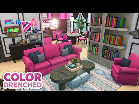 Magenta Color-Drenched Apartment // The Sims 4 Speed Build: Apartment Renovation