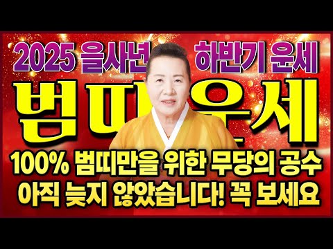 ⭐2025년 하반기 범띠운세⭐ 피땀눈물 많이 흘린 범띠의 사자직 열변을 토하는 당부! 50년생 62년생 74년생 86년생 98년생 하반기운세 무탈히 넘어가려면?