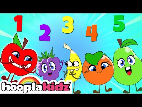 Five Cute Fruits Dancing On The Bed | HooplaKidz Nursery Rhymes