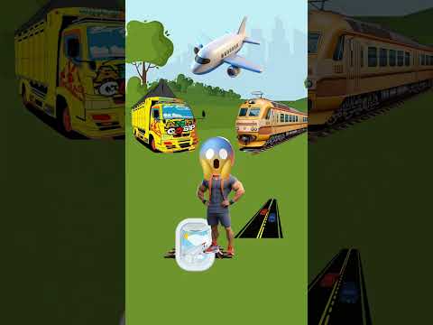 Truk oleng nga bisa jalan di rel😱 #shorts #kartun #cartoon