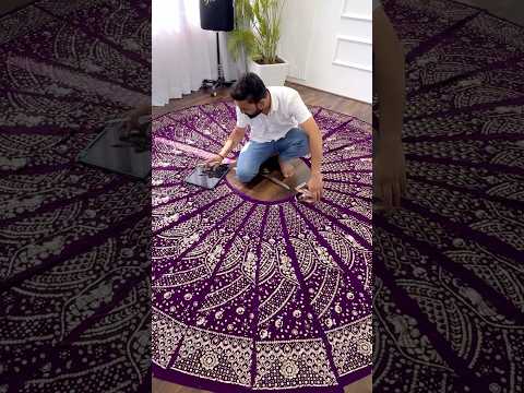 Lehenga making process || Purple color Embroidery Designer Lehenga choli #lehengas