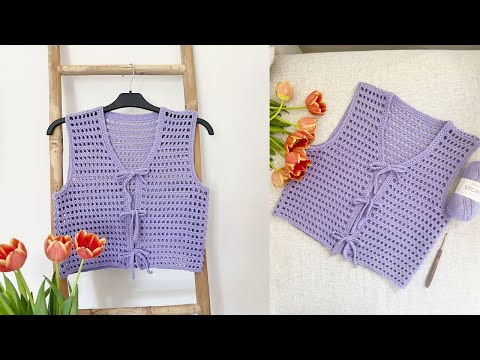 Crochet Front Tie Vest Top Tutorial