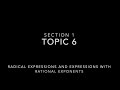 Exponents and Radicals Concepts