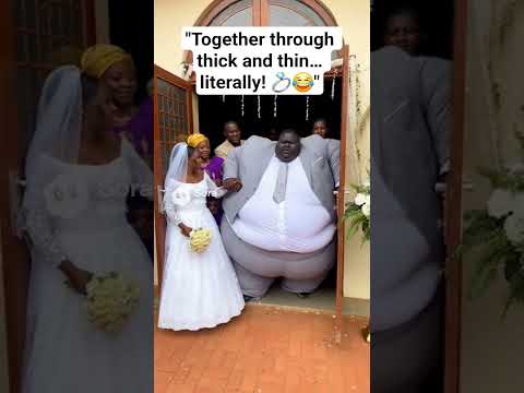 "Together through thick and thin… literally! 💍😂" #happymarriage #funny