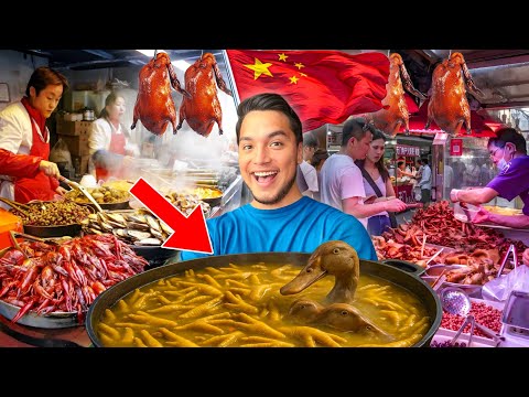 Probando COMIDA CALLEJERA RARA en CHINA 🇨🇳😱 ¿Comen perro?