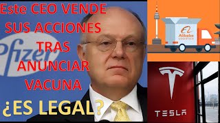 #PopurríBursátil CEO de Pfizer vende acciones¿Es Legal? Tesla pierde cuota. Regulación ataca Alibaba