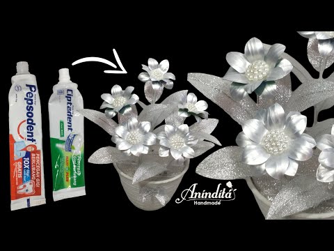 DIY Ide Kreatif Bunga Dari Bungkus Pasta Gigi//ide kreatif dari barang bekas//Flower craft