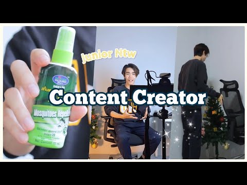 VLOG1วันเบื้องหลังYouTuber,ตัดวิดีโอ,อ่านหนังสือJuniorNtw🎬✨️