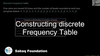 Construction of Discrete Frequency Table