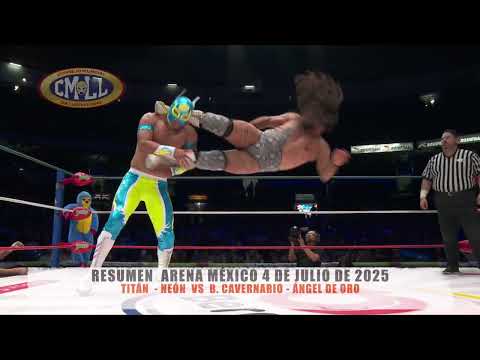 CMLL - TITÁN - NEÓN VS B. CAVERNARIO - ÁNGEL DE ORO / ARE...
