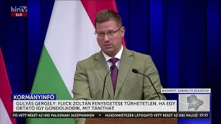 A HírTV kérdésére megsemmisítő csapást mért Fleck Zoltánra Gulyás Gergely a Kormányinfón - HírTV