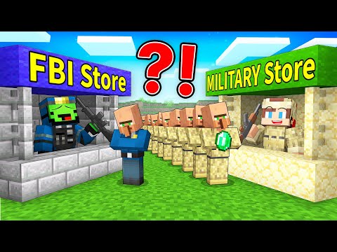 Mikey FBI vs JJ Military Store Survival Battle in Minecraft (Maizen)