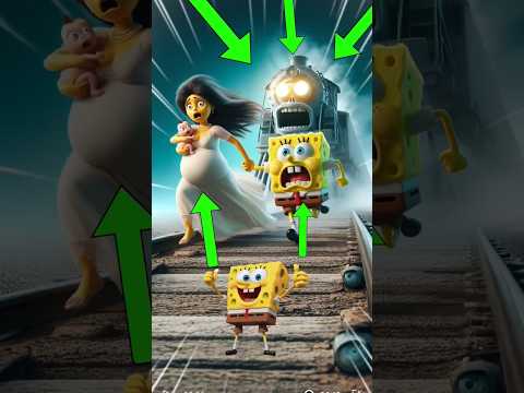 Spongebob's team is chased by a ghost train #spongebob #chase #train