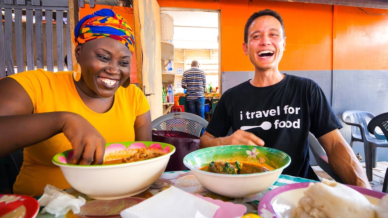 Street Food in Ghana - GIANT CHOP-BAR LUNCH and West African Food Tour in Accra