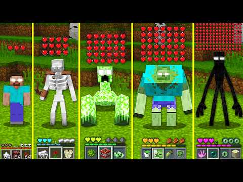 WHICH HEROBRINE MUTANT IS STONGEST? SKELETON ZOMBIE ENDERMAN CREEPER HOW TO PLAY in MINECRAFT Battle