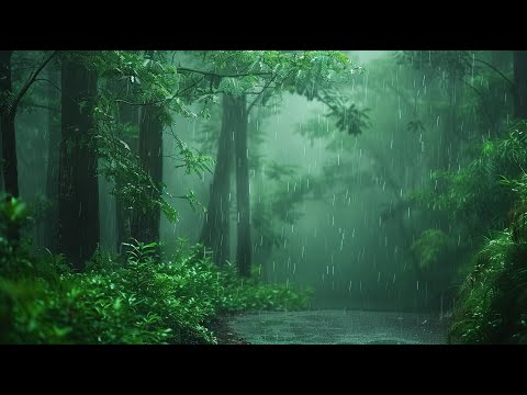 Listen to The Rain on The Forest Path - Heavy Rain & Thunder Sounds to Relax & Sleep Deeply at Night