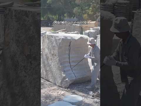 Could You Believe Ancient People Can Split a Massive Stone🪨 in Half Without Machine❗️