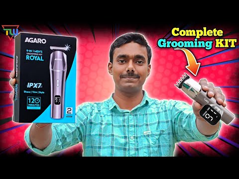 AGARO Royal Multi Grooming Kit | 9 in 1 Grooming kit for Men with type C Charging & LED Display
