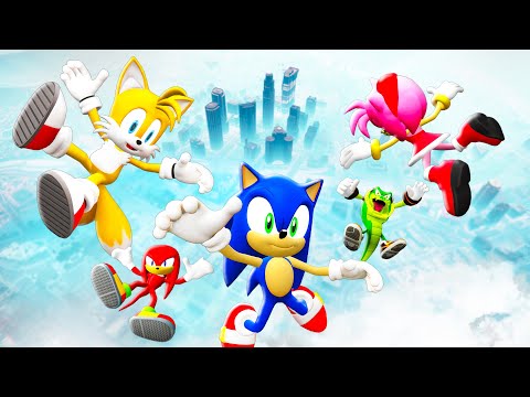 Sonic Crew Crazy Jumps and Ragdolling in GTA 5 - Funny Moments