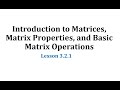 Matrix Operations and Properties