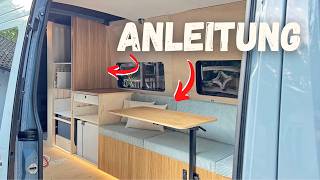 VERSTECKTER Ganzkörperspiegel im Van 😱 & Schwenkbarer Tisch - Campervan Selbstausbau Anleitung