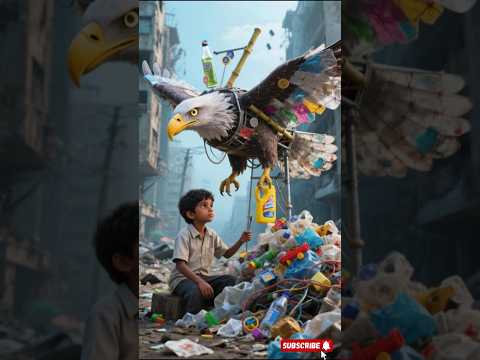 Cute Boy Build A Plastic 🦅 To Save Ganit Gaint Monkey 🙏#humanity #cow #rescueanimals #animals #help
