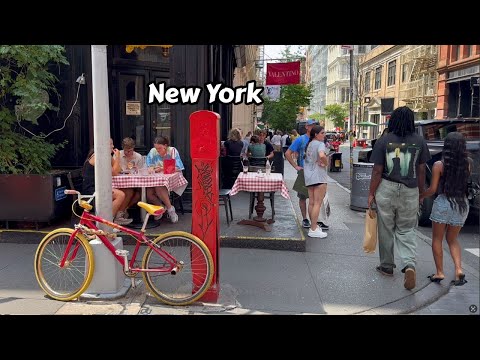 Walking Tour of SoHo Manhattan NYC 🇺🇸 | Summer Streets & Broadway in 4K