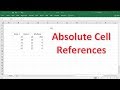 Understanding Absolute Cell References in Excel