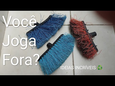 IDEIAS INCRÍVEIS 🤩VASSOURAS VELHAS RECICLE.DIY ARTESANATO, DECORAÇÃO. DICAS DE CASA FÁCIL.