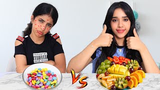 تحدي الاكل صحي ضد غير صحي! شفا