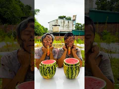 Oh, where did my carrot candy in my watermelon go? 🥕🍡🍬🍭🍉#SakonNakhon #hahahahaha