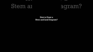 How to draw Stem and Leaf Diagram? #shortsvideo #shorts #shortvideo #education #dataanalytics