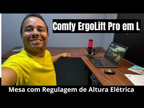 Mesa com Regulagem de Altura Elétrica | Comfy ErgoLift Pro em L