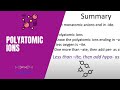 Polyatomic Ions and Their Properties