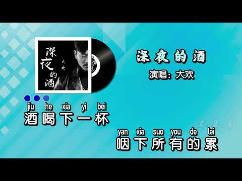 大欢 – 深夜的酒 KTV 导唱字幕 （备有伴奏视频）+ PinYin