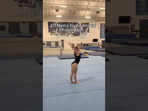 men’s gymnasts try a front ariel 🤯 #gymnastics #gymnast #challenge