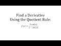 Differentiation and Quotient Rule Concepts