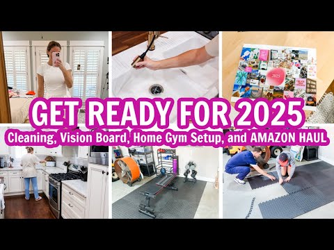 🏋️✨GET READY FOR 2025! Cleaning, Vision Board, Home Gym Setup, and AMAZON HAUL!