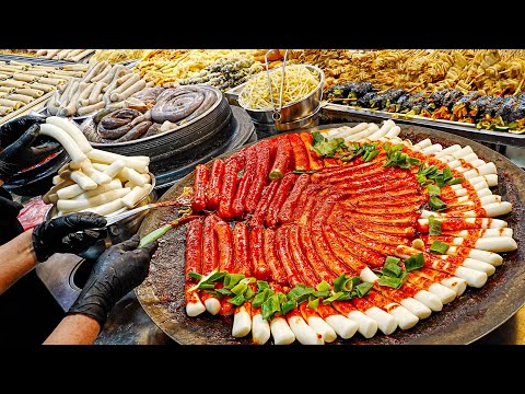 아침부터 줄서서 먹는? 소문난 분식맛집! 가래떡 왕떡볶이, 튀김, 어묵, 김밥, 순대  Spicy rice cake Tteokbokki - korean street food