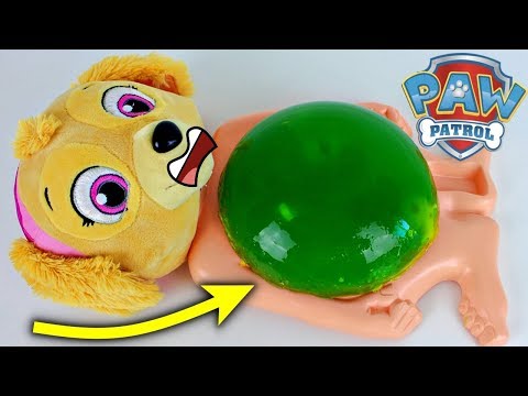 Skye Paw Patrol Gets Mr Doh Jelly Belly Jello Surprise Bebe Skye da Patrulha Canina em Português