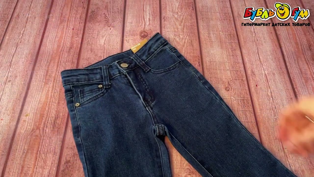 Брюки Lanson Kids расклешенные джинсовые темно-синие - видео