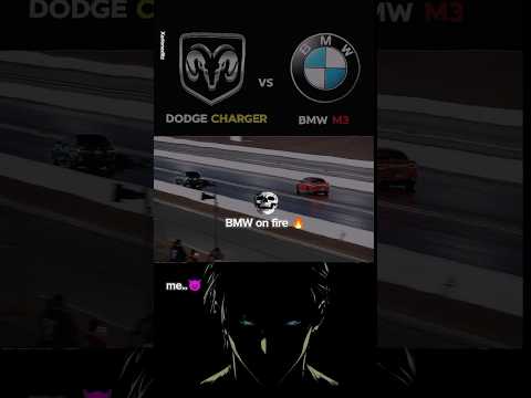 Doge charger vs BMW m3 | BMW on fire 🔥😈 #bmw #fire #doge #edit #car