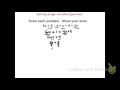 Solving Single Variable Equations