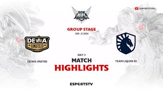Dewa United vs Team Liquid HIGHLIGHTS MPL ID S16 | TLID VS DEWA ESPORTSTV