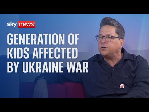 Comedian Dom Joly visits children affected by war in Ukraine