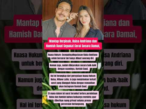 Raisa Andriana dan Hamish Daud Sepakat Cerai Secara Damai #trendingshorts #beritaartisterbaru